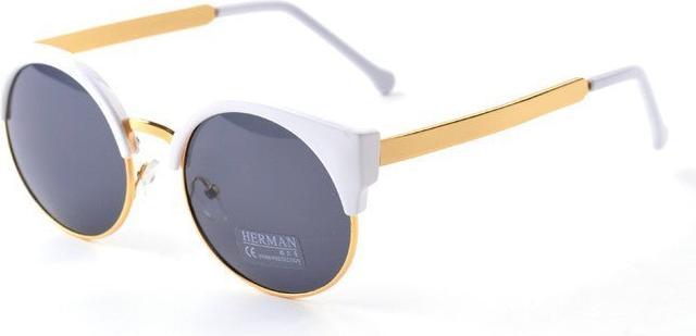 Hermex Cat Eye Vintage Retro 80er Sonnenbrille UV400 - Weiss