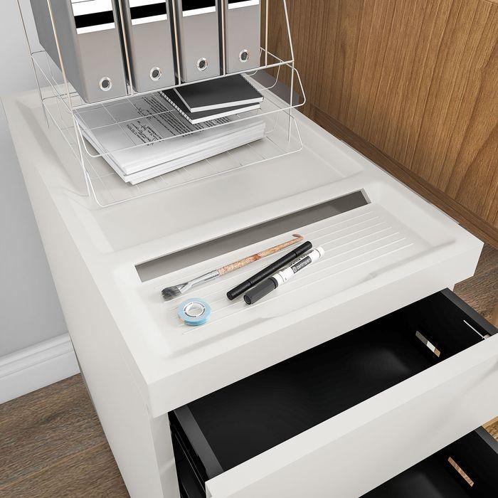 Produktbild Swisshandel24 Aktenschrank, Rollcontainer, verschliessbar, Hängeregister, Stahlgehäuse, 30x50x61 cm, Weiss