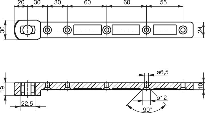 Produktbild Geze Türschienen Modell C für Pendeltüren (Zimmertür, Eingangstür, Holztür, Balkontür, Indoor)