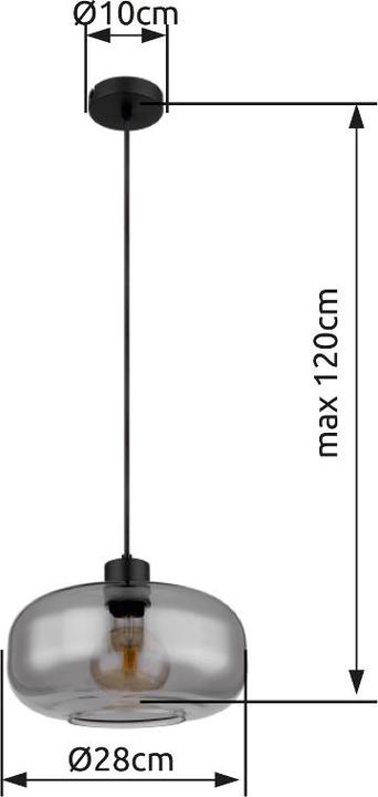 Produktbild Globo Hängeleuchte Giuseppe schwarz matt 1xE27 (E27)