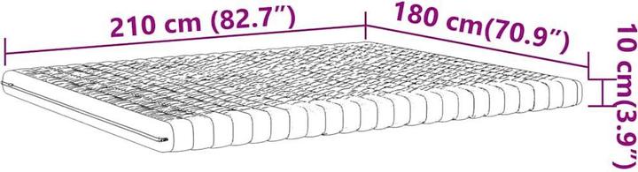 Actual product image VidaXL Schaumstoffmatratze 180 x 210 cm 7-Zonen Härtegrad 20 ILD (180 x 210 cm, Foam core)