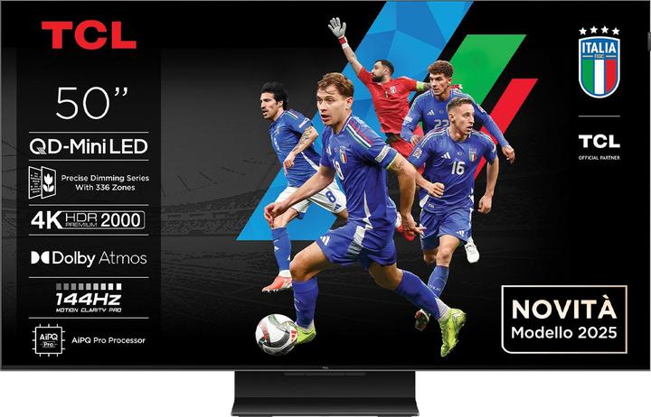 Immagine prodotto TCL Serie C7K Smart TV QD-MiniLED 4K 50" 50C7K, audio Onkyo 2.0, Dolby Vision IQ & Atmos, Google TV (50", Mini-LED, 4K, 2025)