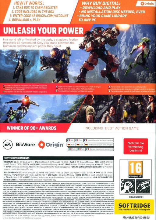 Immagine prodotto Bioware Anthem (PC, Multilingue)