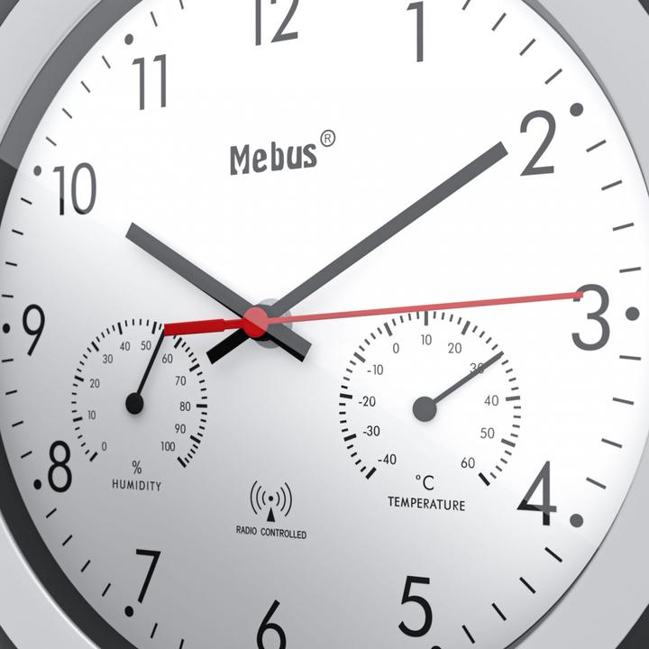Image du produit Mebus 19449 Horloge murale radiofréquence avec thermo/hygrom. (30 cm)