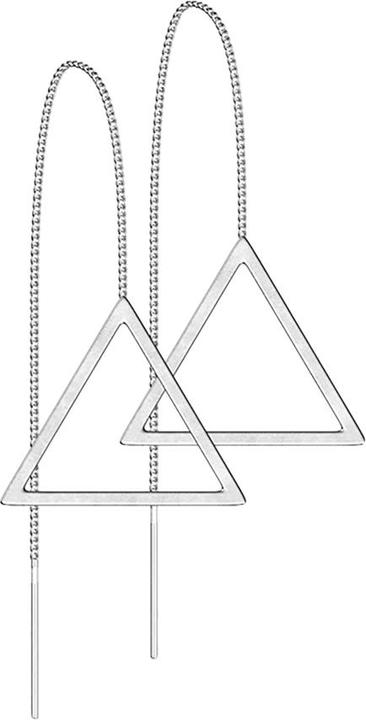 Star Piercing Ohrstecker silber freifallende Kette mit Dreieck (ohne Messing, Chirurgenstahl 316L)