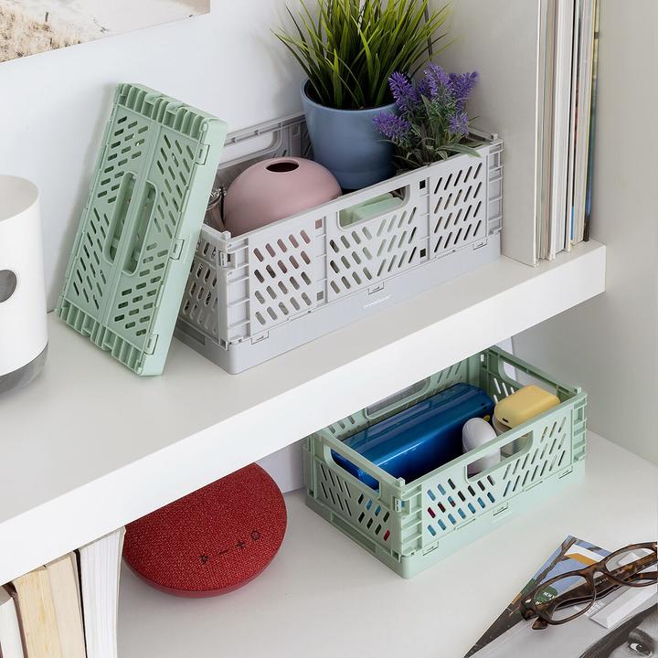 Productafbeelding InnovaGoods 3x stapelbare en opvouwbare opbergdozen (20 x 15 x 9 cm, 30 x 20 x 12 cm)