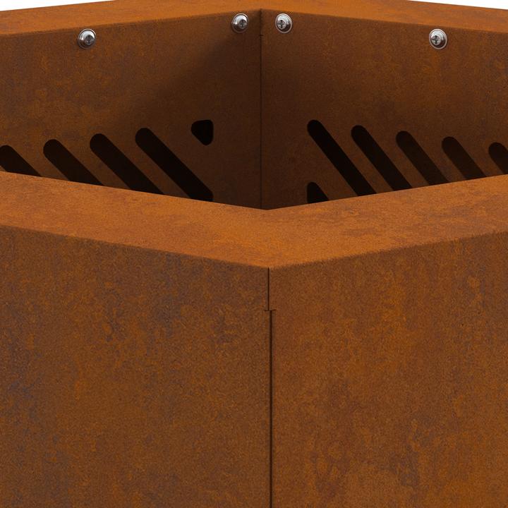 Image du produit VidaXL anneau de feu sans fumée hexagonal 38x38x51 cm acier résistant aux intempéries (38 cm)