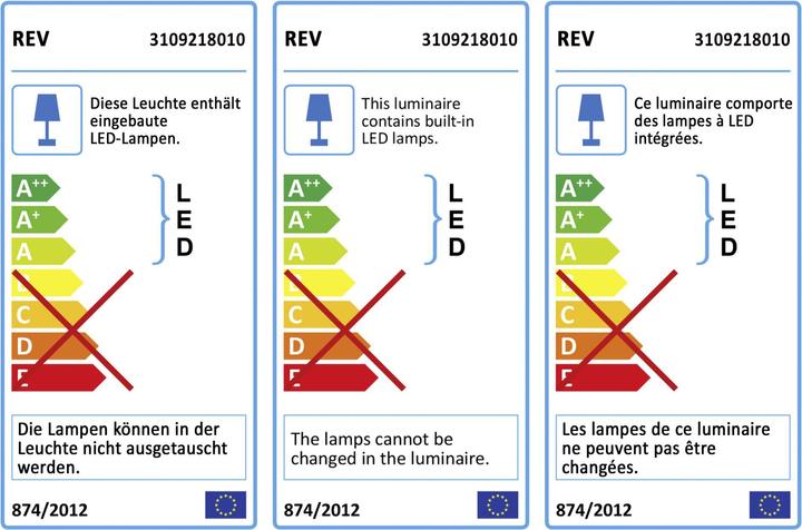 Energie-Label REV 2x1 Feuchtraum Lichtleiste Superslim 18W (1600 lm)