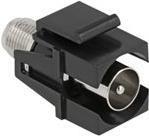 Produktbild Delock Keystone Modul IEC Stecker zu F Buchse schwarz (Keystone Modul)