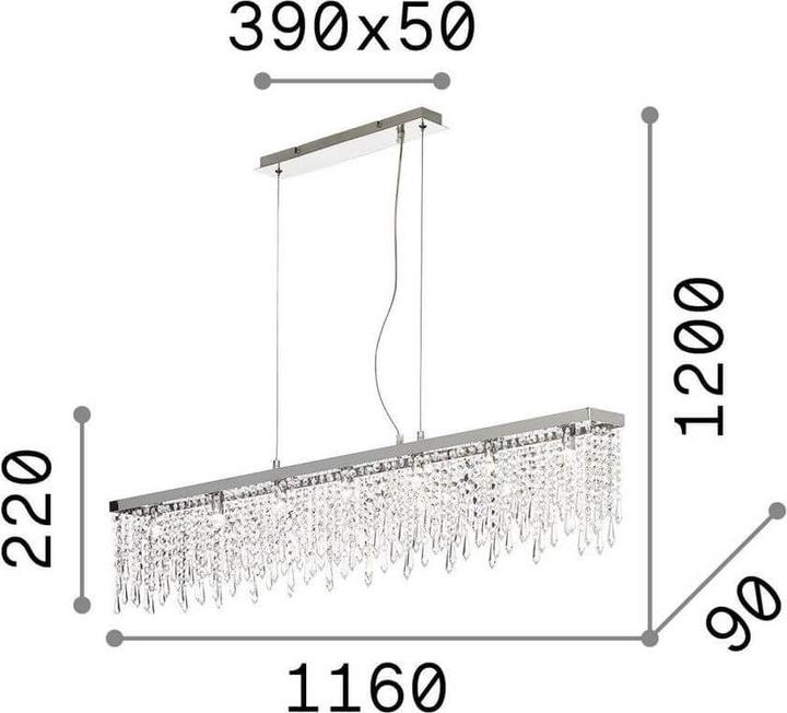 Produktbild Ideal lux GIADA G9 Pendelleuchte 7x dimmbar Klar warmweiss 098739 (G9, 370 lm)