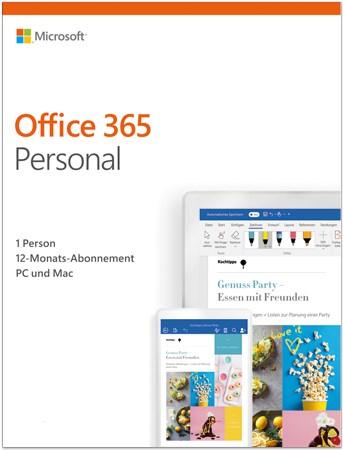 Produktbild Microsoft Office 365 Personal (1 User, 12 Monate)