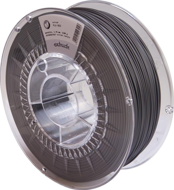 Actual product image Extrudr PLA NX2 Metallic 1.75 mm 2.500 g (PLA, 1.75 mm, 2.50 g, Grey)