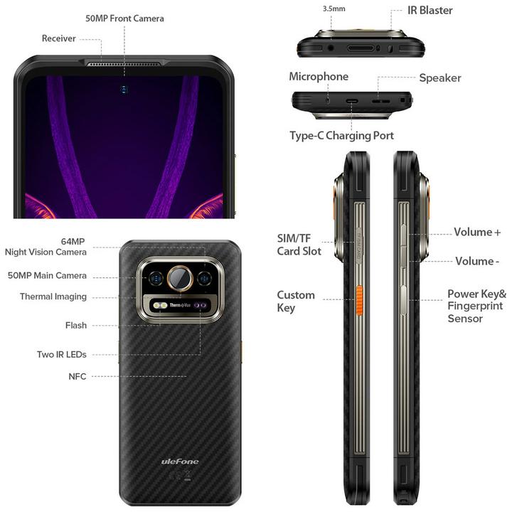 Actual product image Ulefone Armor 25T Pro (256 GB, Frost Black, 6.78", Dual SIM, 50 Mpx, 5G)