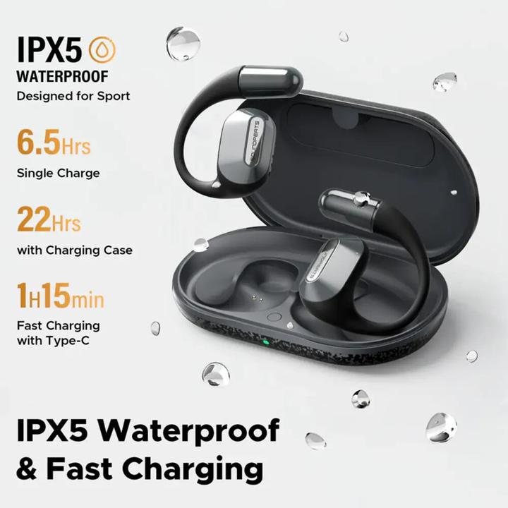 Actual product image Soundpeats HearFit wireless headphones (black) (22 h, Wireless)