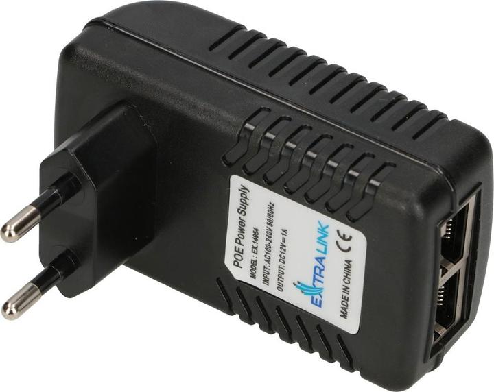 Produktbild Extralink POE-12-12W 12V 12W 1A POWER ADAPTER WALL PLUG (802.3af (PoE), 12 W)