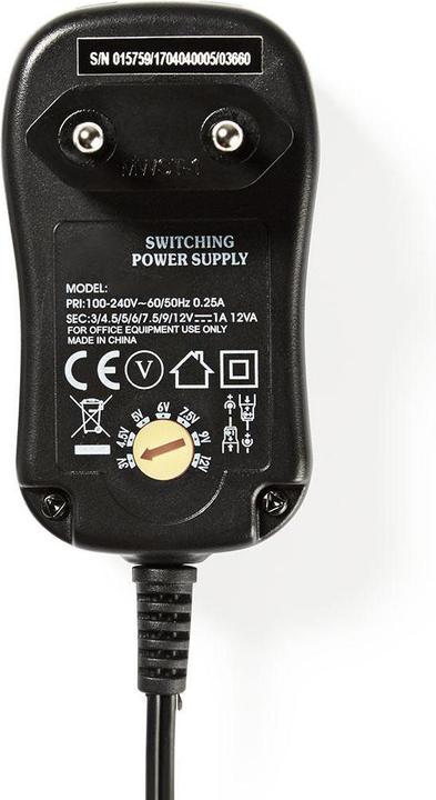 Actual product image Nedis ACPA001 Universal power supply 3/4.5/5/6/7.5/9/12 VDC 1.0 A