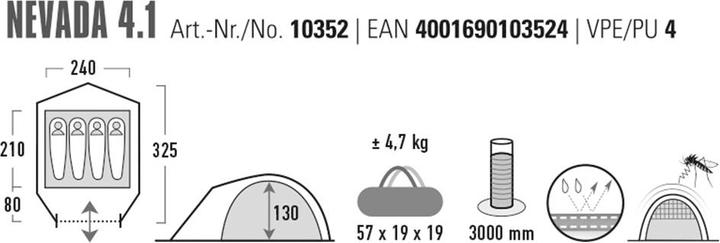 Actual product image High Peak Nevada 4.1 (Dome tent, 4.70 kg, 4 persons)