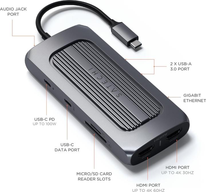 Actual product image Satechi St-Ucmxam (USB-C, 10 Ports)
