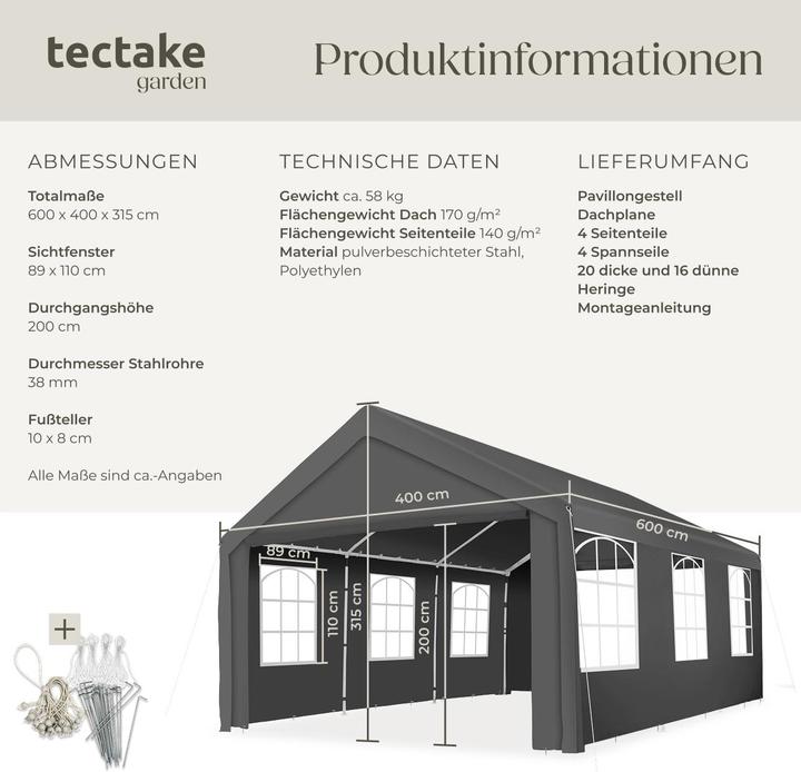 Immagine prodotto tectake Giardino (600 cm, 400 cm)