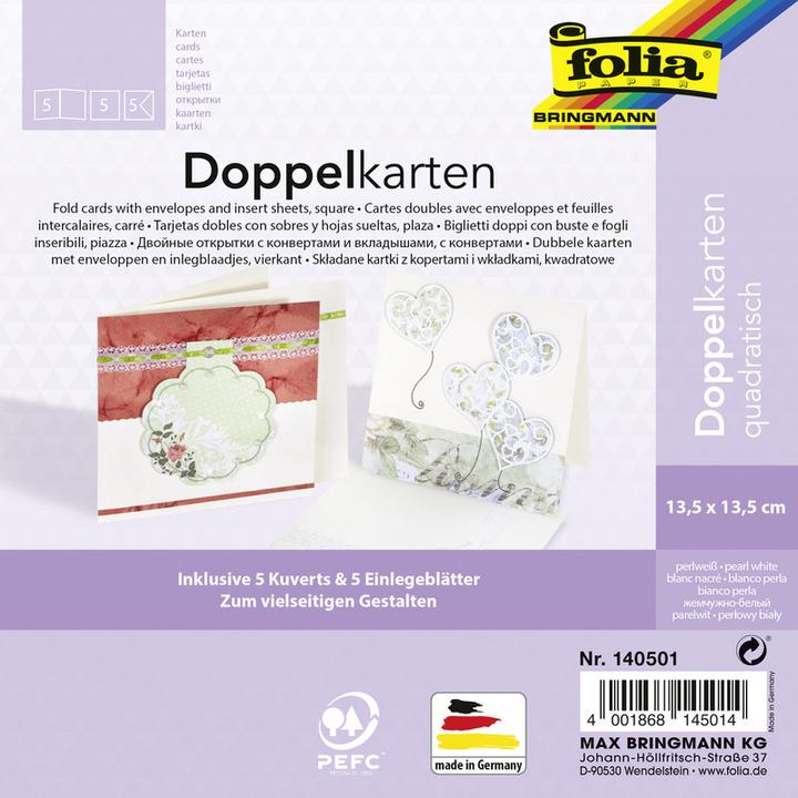 Produktbild Folia Doppelkarten quadratisch 220 g/m2 (220 g/m², 5 x)
