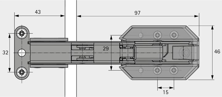 Actual product image Hettich Guide hinge Kamat 115°