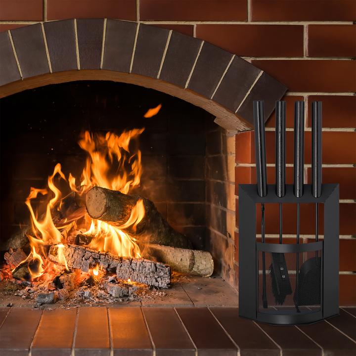 Actual product image Relaxdays Fireplace Companion Set (28.5 x 16 x 61 cm)