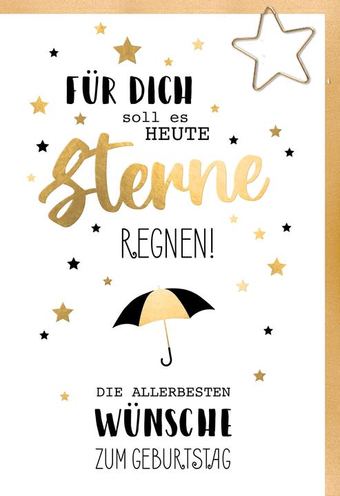 Produktbild Braun + Company Geburtstagskarte Sterne Regen 11.5 x 17 cm (1 Stk.)