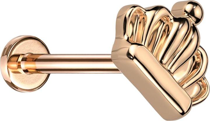 Star Piercing Micro Threadless Labret rosegold Krone rosegold (Titan G23, ohne Messing)