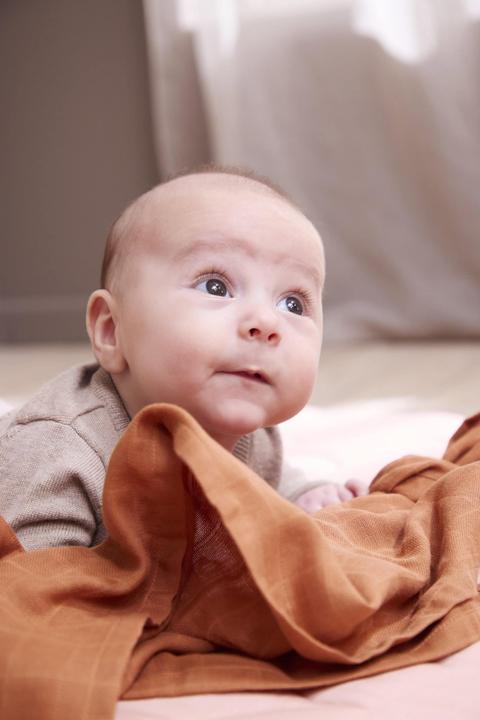 Actual product image Filibabba Muslin Diaper GOTS - Amber Brown (65 cm, 65 cm)
