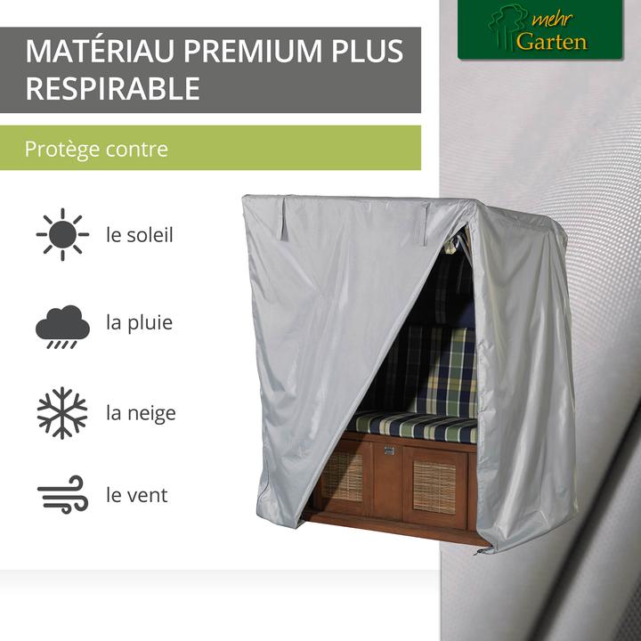 Produktbild Mehr Garten Schutzhülle für Korbsessel | 103 x 93 x 165/140 cm | 3-fach gewebtes Polyester
