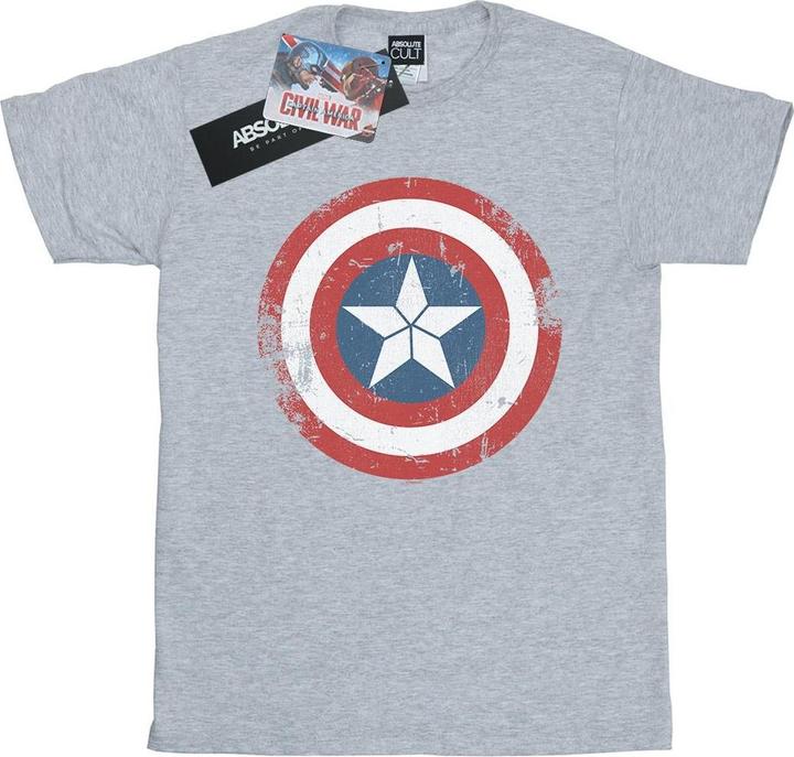 Captain America Civil War Distressed Shield TShirt Jungen