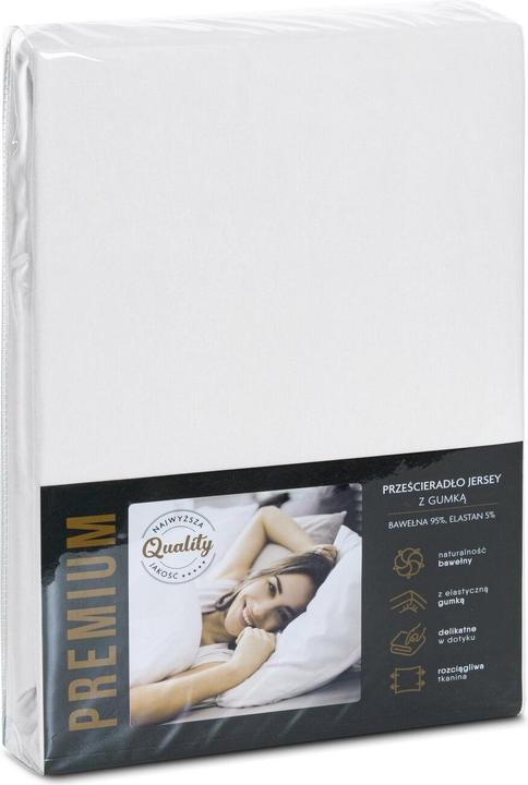 Productafbeelding Eurofirany Jersey-hoeslaken met 240x200 cm elastisch katoen witte kleur 190 g/m2 Eurofirana Premium (240 x 220 cm)