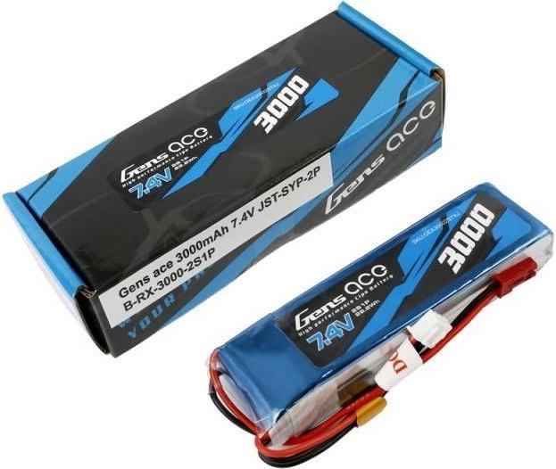 Image du produit Gens Ace Batterie LiPo 3000mAh 7.4V 1C 2S1P (7.40 V, 3000 mAh)