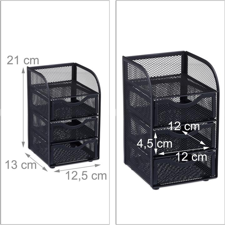 Actual product image Relaxdays Desk Organizer with 3 Drawers