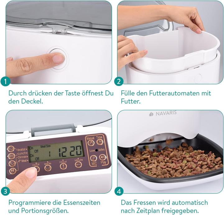 Produktbild Navaris Futterautomat Weiss (6 l)