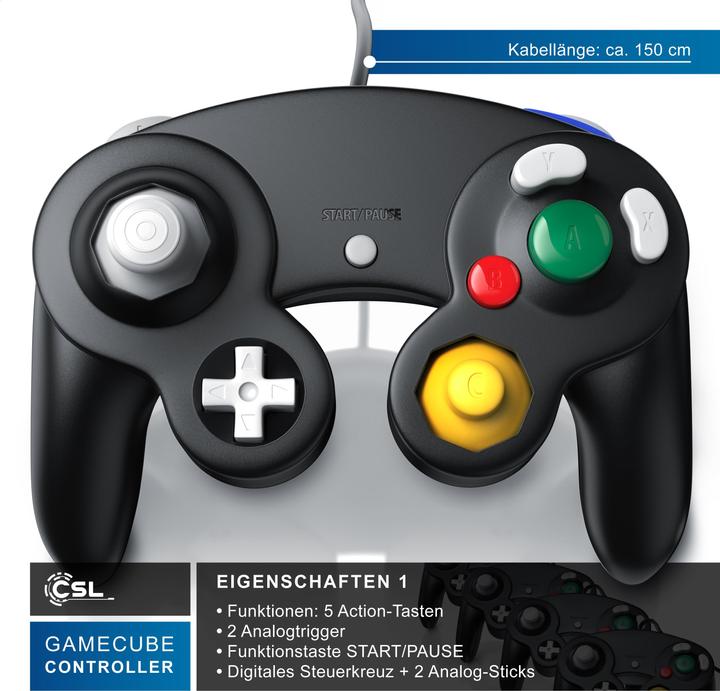 Immagine prodotto CSL Controller Nintendo, Gamepad per Nintendo GameCube / Wii Effetti di vibrazione / ergonomico