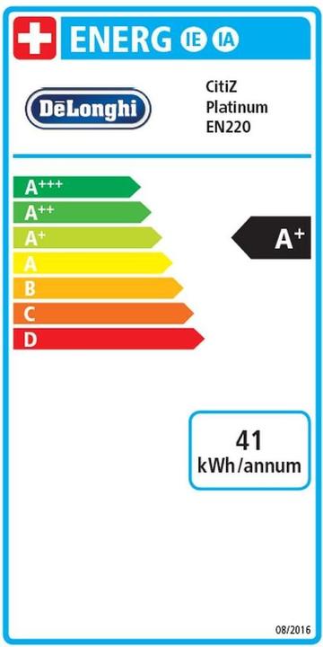 Energielabel De'Longhi CitiZ Platinum (NESPRESSO Origineel)