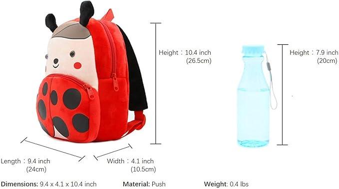 Immagine prodotto Only-Bags.Store Zaino in poliestere per la scuola, zaino in peluche con animali simpatici, borsa piccola per le