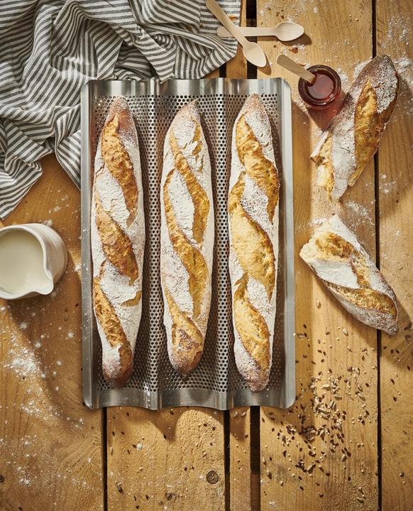 Produktbild de Buyer 3 Baguetten Edelstahl Perfo. Blech