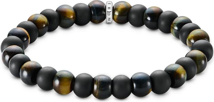 Thomas Sabo Armband Obsidian und Tigerauge (19 cm, Silber 925)