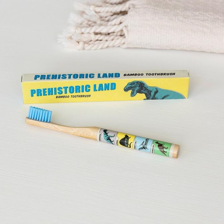 Immagine prodotto Rex London Spazzolino da denti in bambù per bambini, Terra Preistorica (Medio)