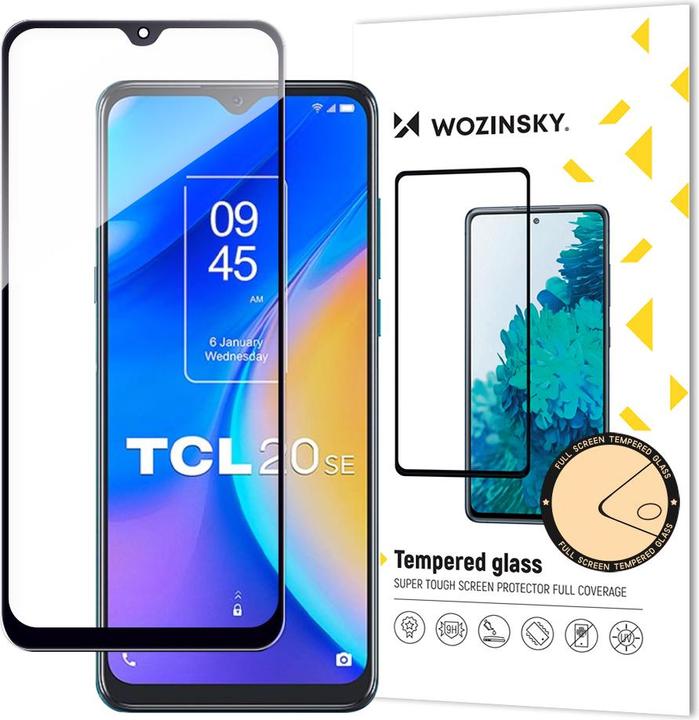 Image du produit Wozinsky Verre trempé à adhérence totale pour TCL 20 SE 9H Full Screen avec cadre noir (1 pièce(s), TCL 20 SE)