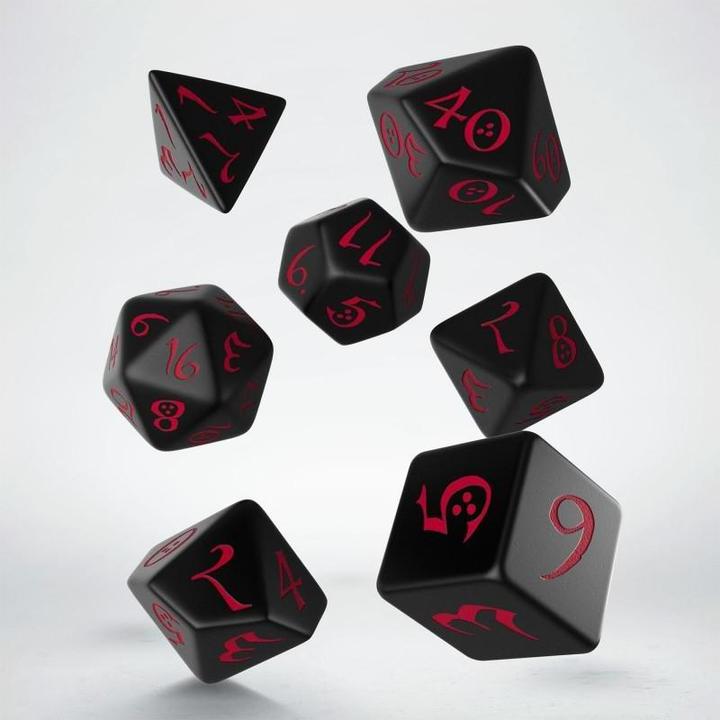 Q Workshop SCLE06 - Classic RPG schwarz & Rot, Würfelset (7 Stück)