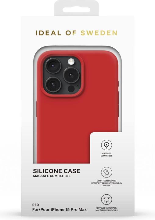 Produktbild iDeal Of Sweden Mobiili tagakaas iPhone 15 Pro, Magsafe, silikoon, punane (Apple iPhone 15 Pro)