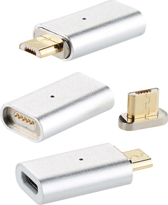 Callstel Magnetic Micro USB Adapter for Charging and Data Cable, Set of 3 (Micro USB, Micro USB)