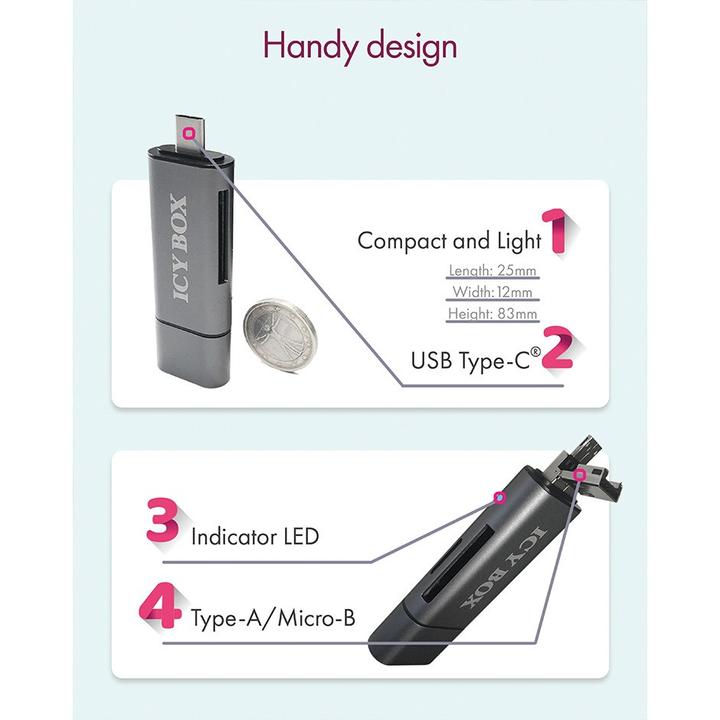 Image du produit Icy Box Ib-Cr200-C (USB, USB 2.0 Micro-B)
