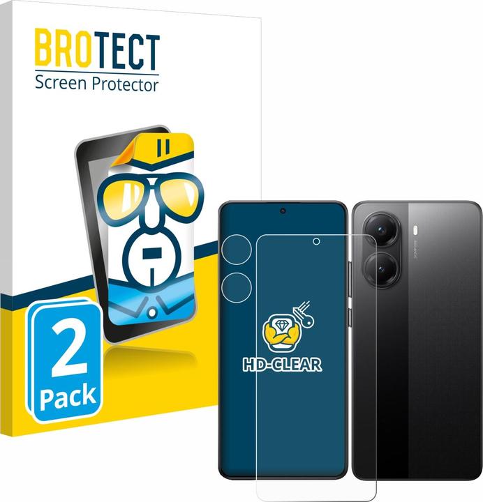 BROTECT Schutzfolie Displayschutz Displayschutzfolie Folie Klar Transparent (2 Stück, Xiaomi Poco X7 Pro)