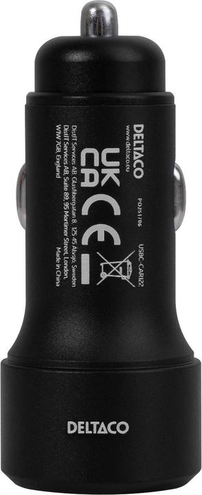 Actual product image Deltaco USBC-CAR122 mobile device charger Black Auto