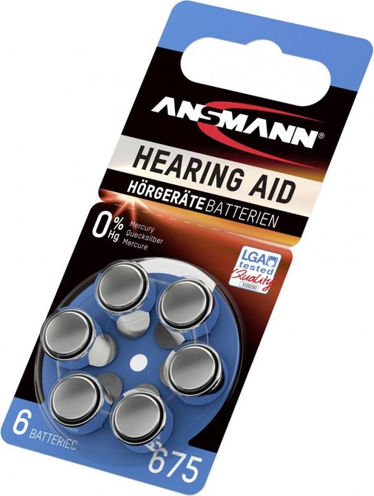 Immagine prodotto Ansmann 1x6 batterie per apparecchi acustici Zinc-Air 675 (PR 44) (6 pz., 675)