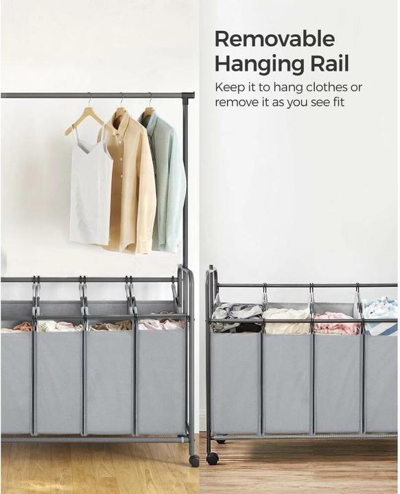 Image du produit Songmics Panier à linge 50 l, Gris (50 l)